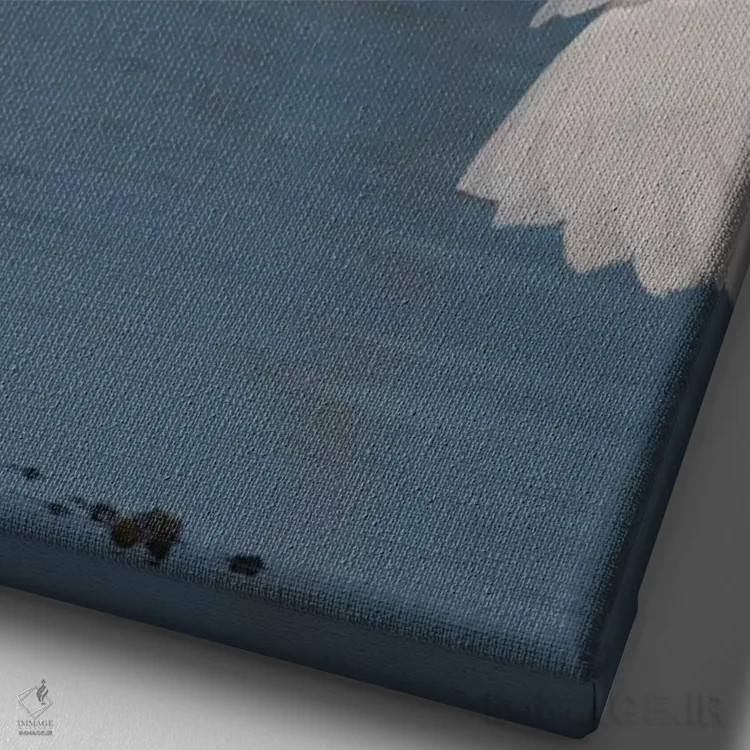 تابلو دکوراتیو پرواز اگرت برفی اثر کن آرچر - نمای نزدیک بافت بوم