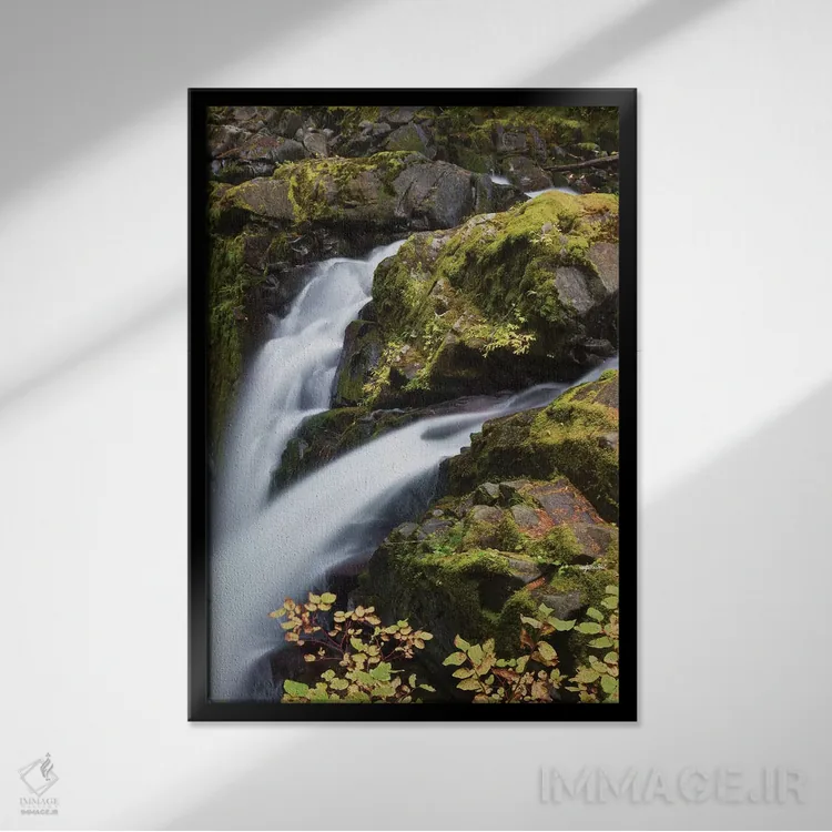 تابلو دکوراتیو Olympic National Park,آبشار سول دوک، پارک ملی المپیک اثر کن آرچر - نمای قابدار مشکی