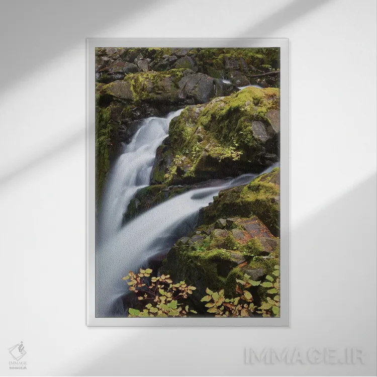 تابلو دکوراتیو Olympic National Park,آبشار سول دوک، پارک ملی المپیک اثر کن آرچر - نمای قابدار سفید