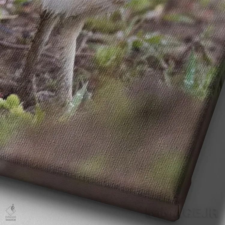 تابلو دکوراتیو جغد لانه کن اثر کن آرچر - نمای نزدیک بافت بوم