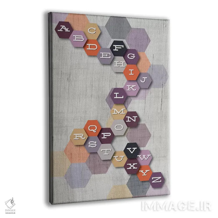 تابلو دکوراتیو ای بی سی اثر چایا شرادر - نمای پرسپکتیو محصول