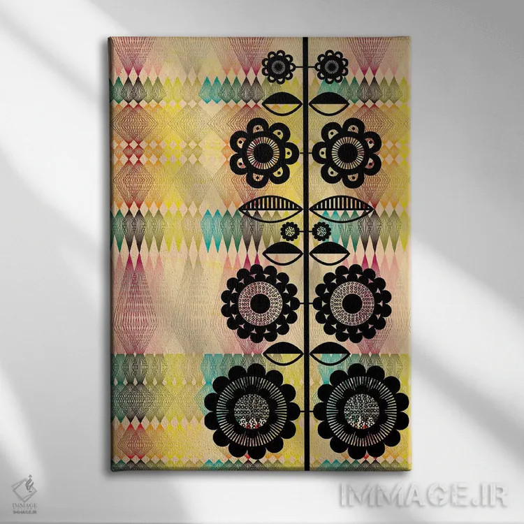 تابلو دکوراتیو هندسی ۱ اثر چایا شرادر - نمای روبهرو روی دیوار