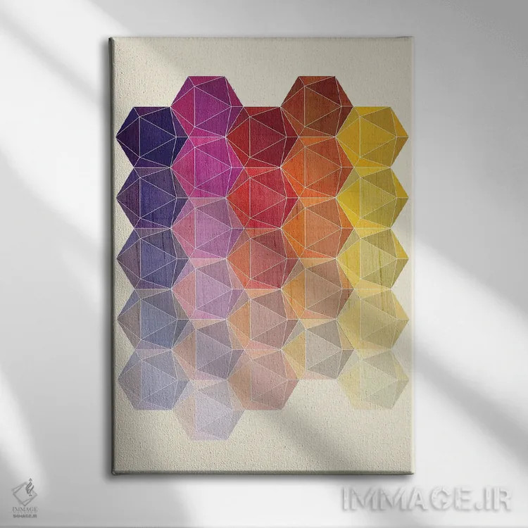 تابلو مینیمال هدرون ۱ اثر چایا شرادر - نمای روبهرو روی دیوار