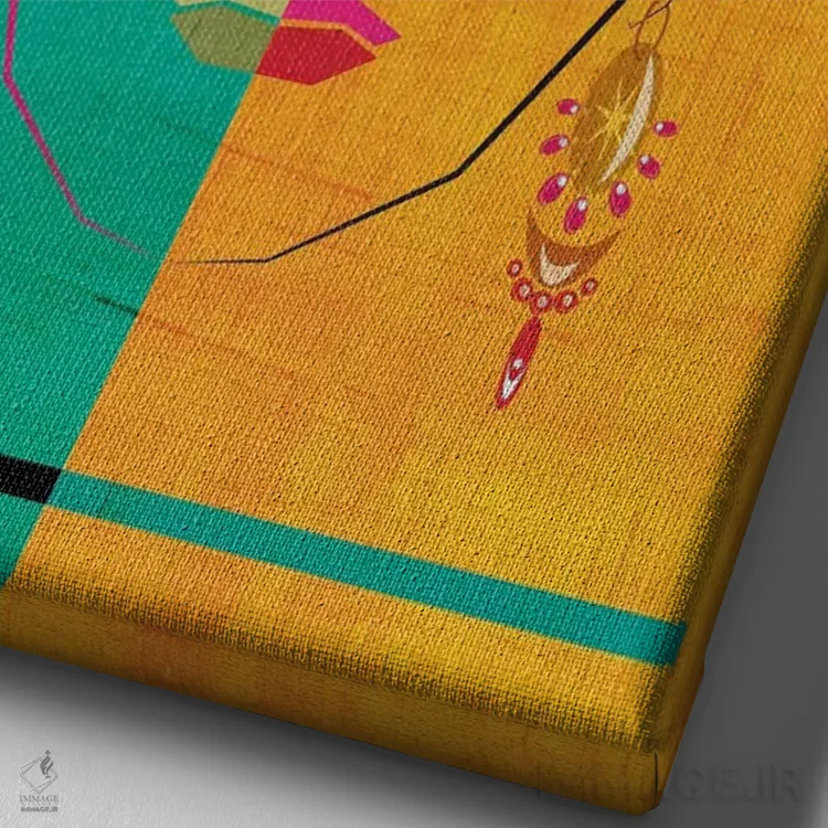 تابلو دکوراتیو فریدا ۱ اثر چایا شرادر - نمای نزدیک بافت بوم