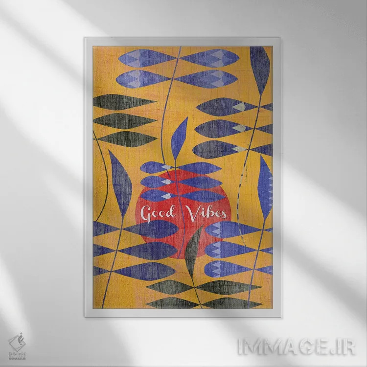 تابلو دکوراتیو حس خوب اثر چایا شرادر - نمای قابدار سفید