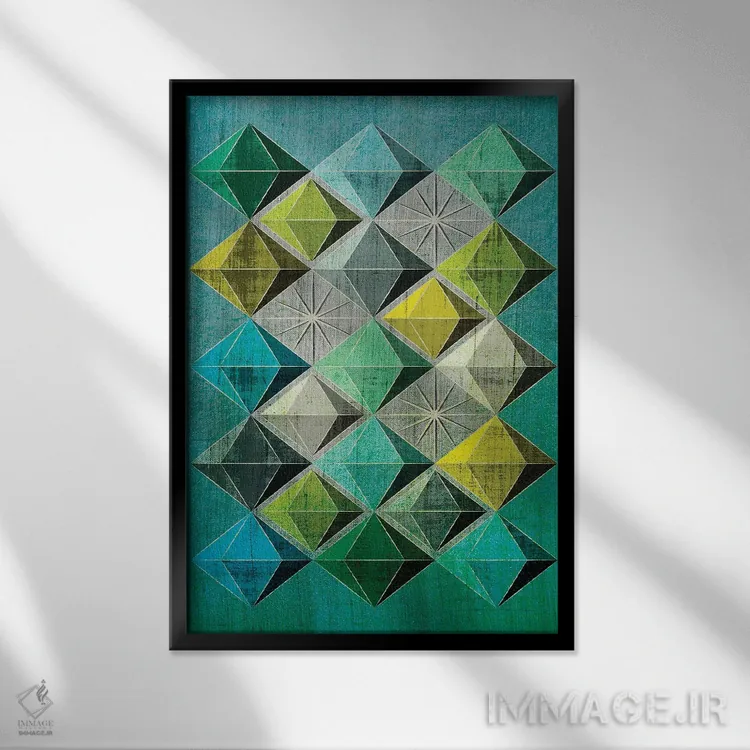 تابلو انتزاعی هدرون ۲ اثر چایا شرادر - نمای قابدار مشکی