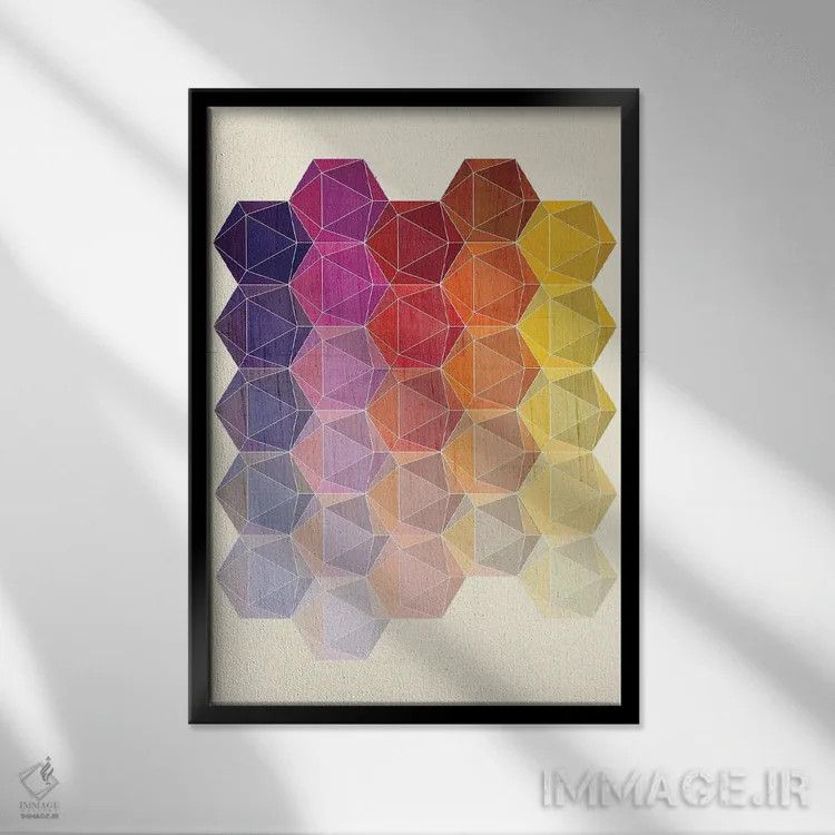 تابلو مینیمال هدرون ۱ اثر چایا شرادر - نمای قابدار مشکی