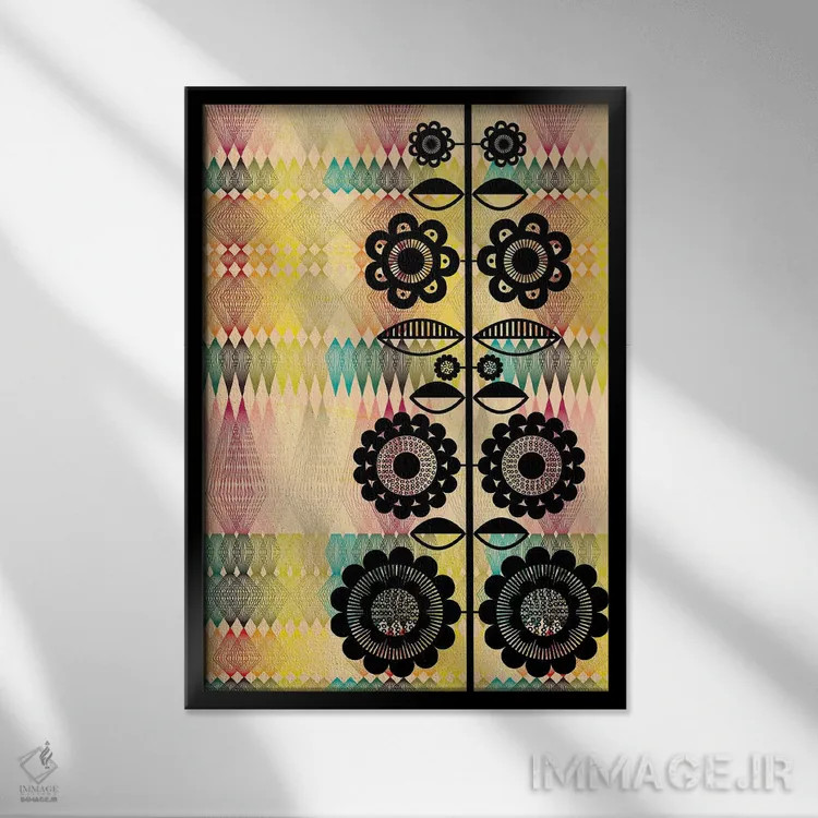 تابلو دکوراتیو هندسی ۱ اثر چایا شرادر - نمای قابدار مشکی