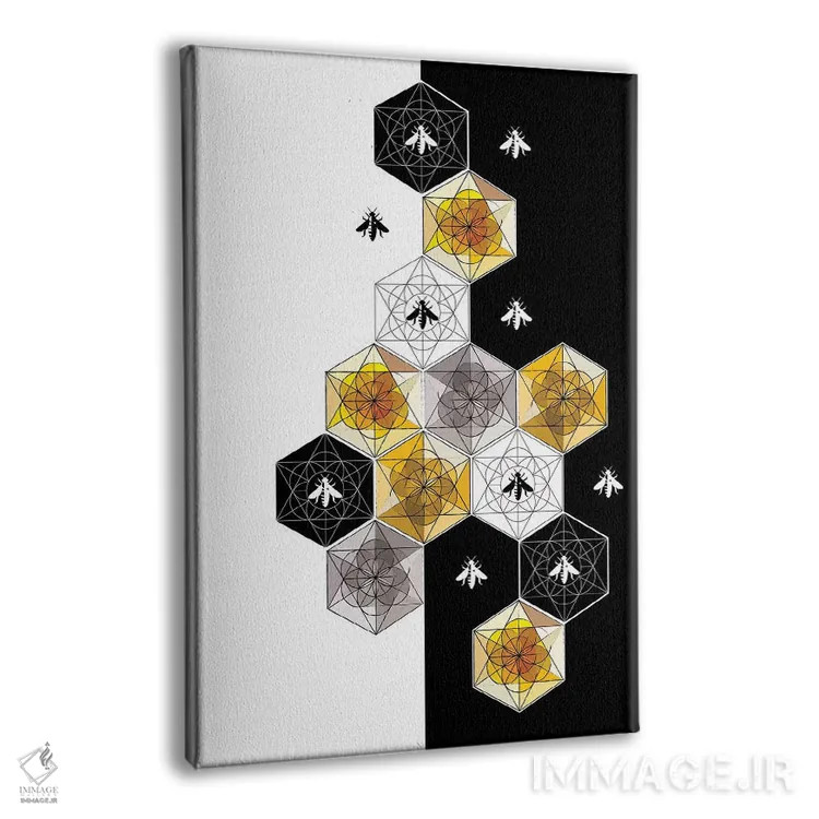تابلو دکوراتیو زنبورها ۱ اثر چایا شرادر - نمای پرسپکتیو محصول