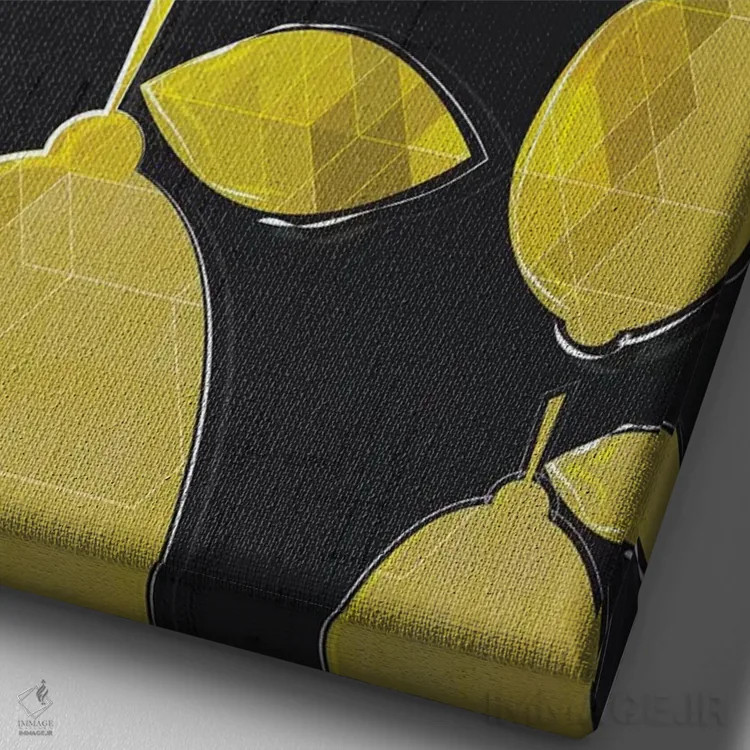 تابلو مینیمال لیموها اثر چایا شرادر - نمای نزدیک بافت بوم