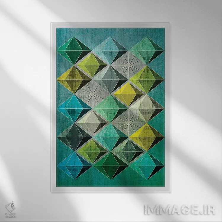 تابلو انتزاعی هدرون ۲ اثر چایا شرادر - نمای قابدار سفید