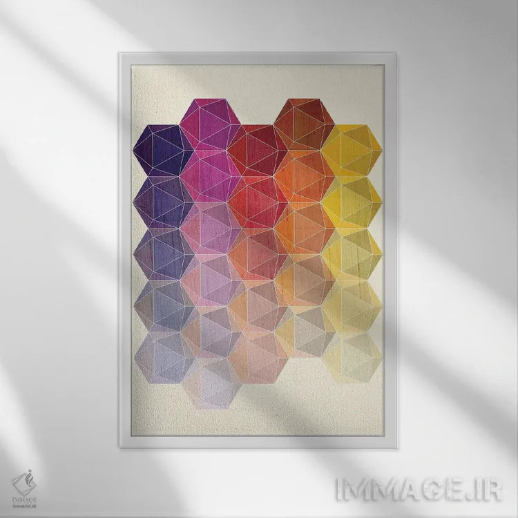 تابلو مینیمال هدرون ۱ اثر چایا شرادر - نمای قابدار سفید