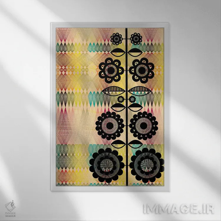 تابلو دکوراتیو هندسی ۱ اثر چایا شرادر - نمای قابدار سفید