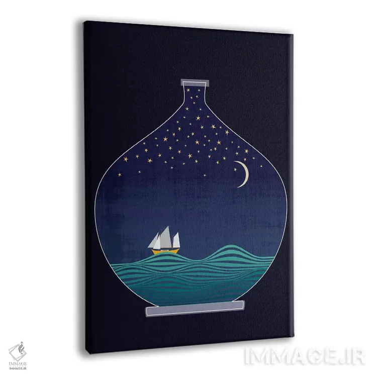 تابلو دکوراتیو کشتی در بطری اثر چایا شرادر - نمای پرسپکتیو محصول