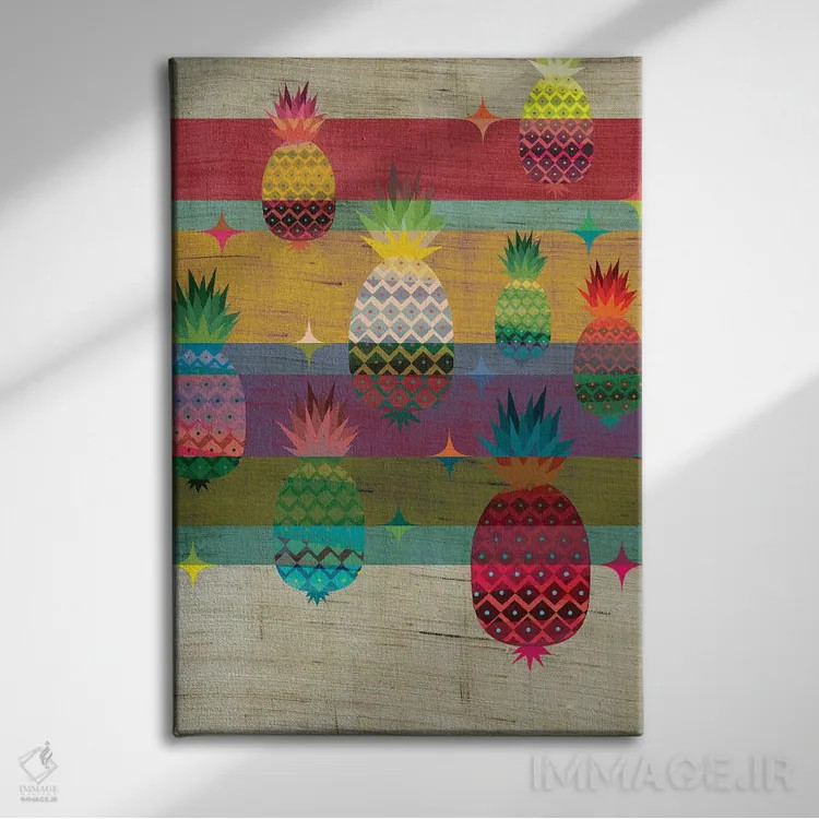 تابلو دکوراتیو آناناس اثر چایا شرادر - نمای روبهرو روی دیوار