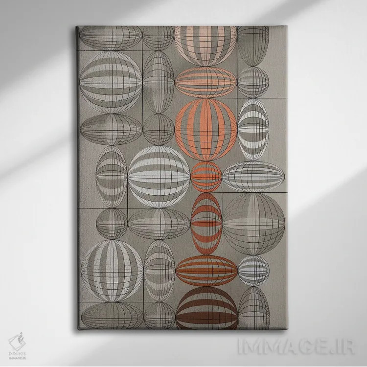 تابلو انتزاعی سنگ ها اثر چایا شرادر - نمای روبهرو روی دیوار