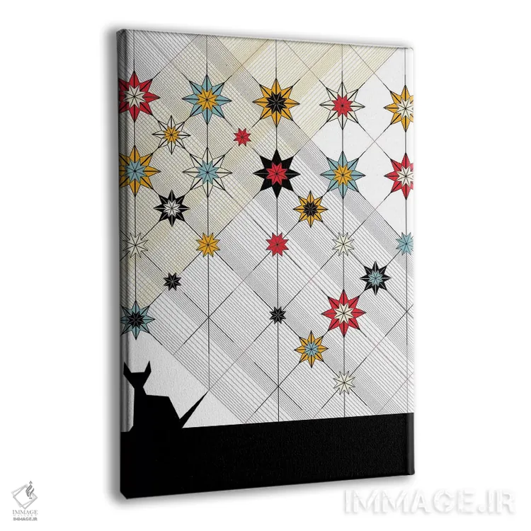 تابلو دکوراتیو گربه سیاه اثر چایا شرادر - نمای پرسپکتیو محصول