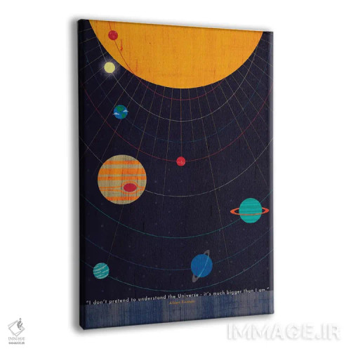 تابلو دکوراتیو نقل قول جهان اینشتین اثر چایا شرادر - نمای پرسپکتیو محصول