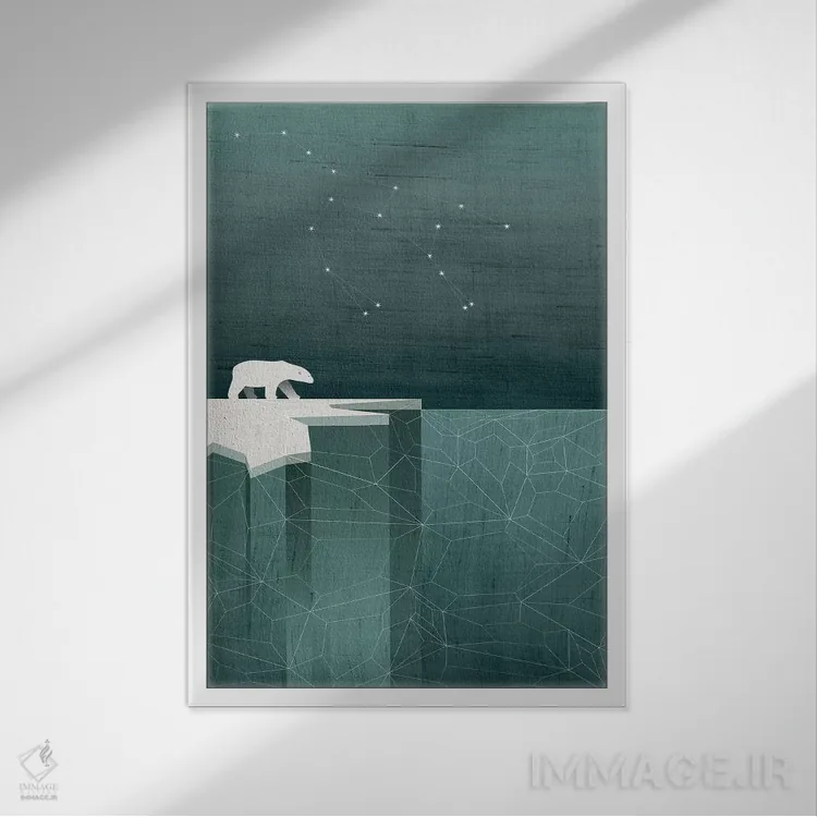 تابلو دکوراتیو دب اکبر اثر چایا شرادر - نمای قابدار سفید