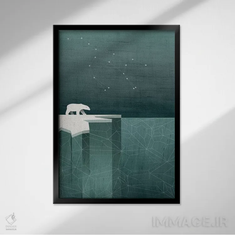 تابلو دکوراتیو دب اکبر اثر چایا شرادر - نمای قابدار مشکی