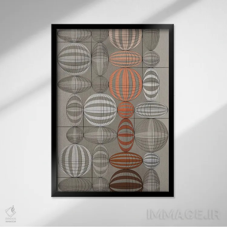 تابلو انتزاعی سنگ ها اثر چایا شرادر - نمای قابدار مشکی