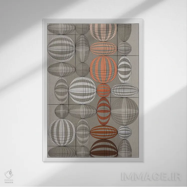 تابلو انتزاعی سنگ ها اثر چایا شرادر - نمای قابدار سفید