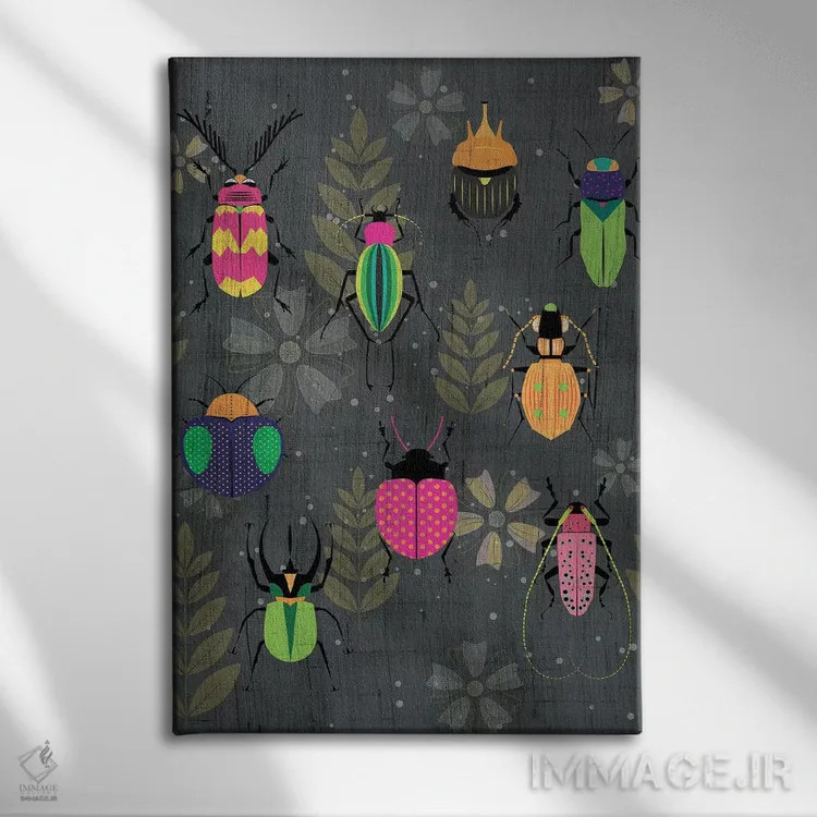 تابلو دکوراتیو سوسک ها اثر چایا شرادر - نمای روبهرو روی دیوار