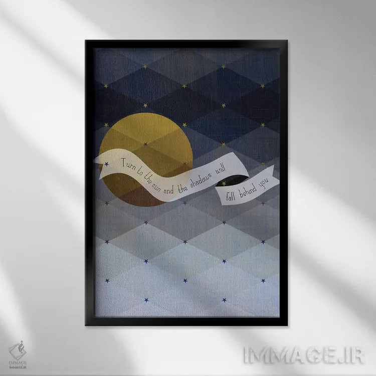 تابلو دکوراتیو ضرب المثل سایه های مائوری اثر چایا شرادر - نمای قابدار مشکی