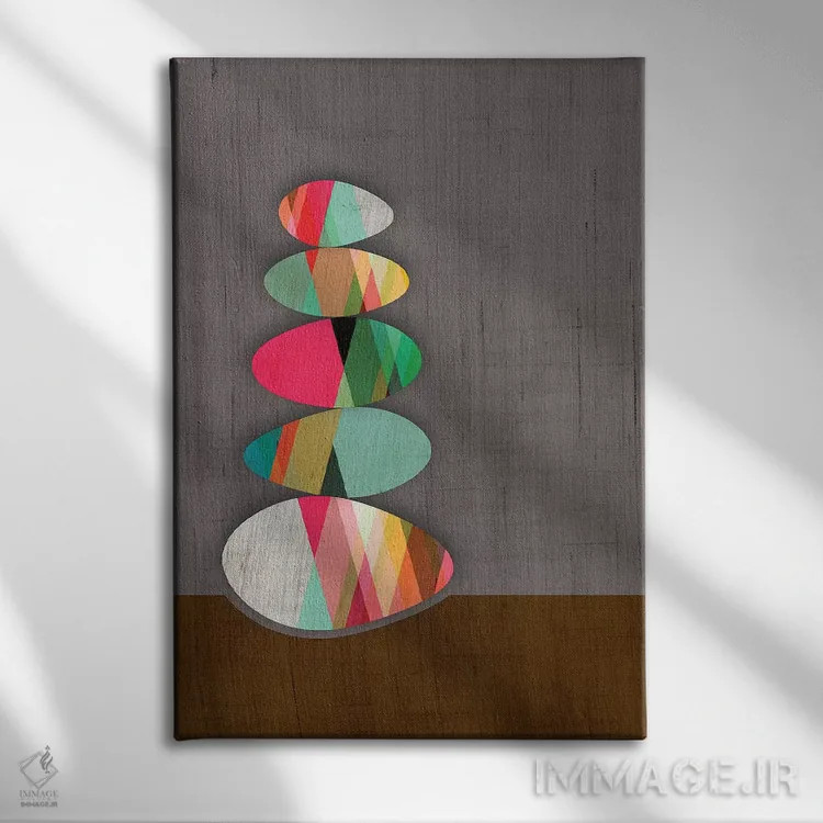 تابلو دکوراتیو سنگ ها اثر چایا شرادر - نمای روبهرو روی دیوار