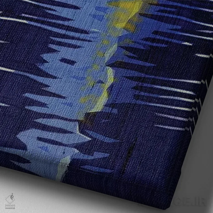 تابلو دکوراتیو طلوع ماه اثر چایا شرادر - نمای نزدیک بافت بوم