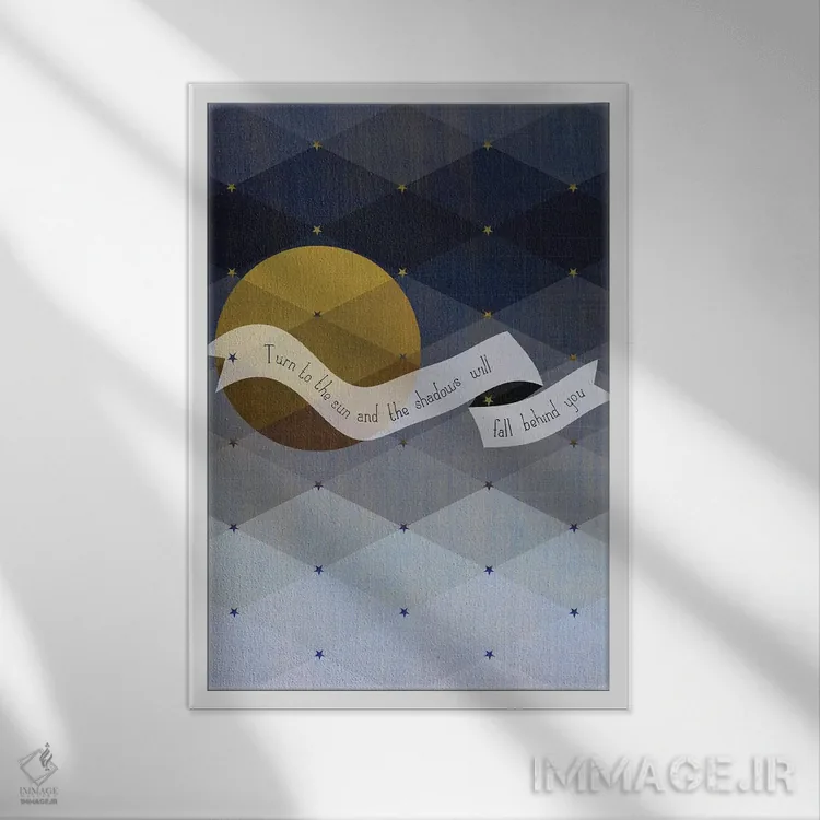 تابلو دکوراتیو ضرب المثل سایه های مائوری اثر چایا شرادر - نمای قابدار سفید