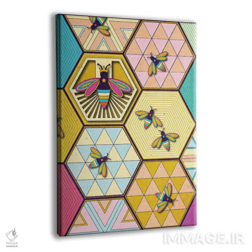 تابلو دکوراتیو زنبور ملکه اثر چایا شرادر - نمای پرسپکتیو محصول