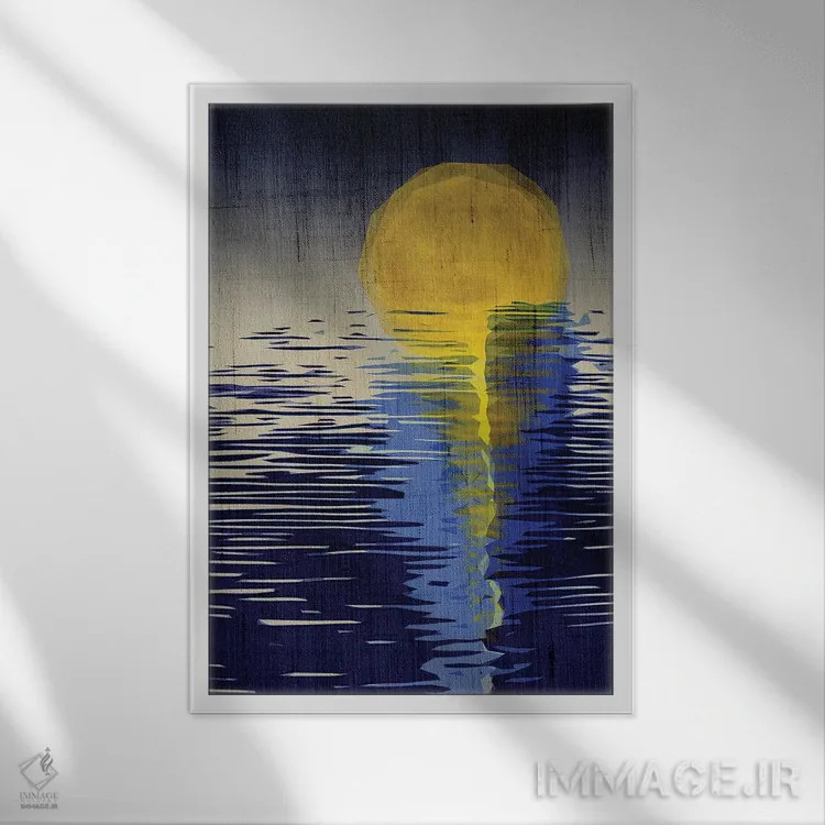 تابلو دکوراتیو طلوع ماه اثر چایا شرادر - نمای قابدار سفید