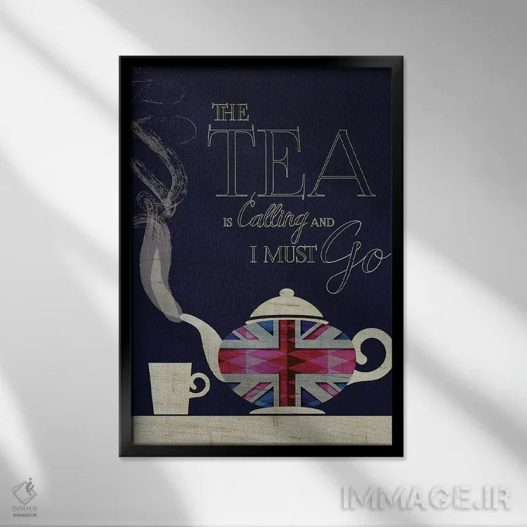 تابلو دکوراتیو چای مرا می خواند، یونیون جک اثر چایا شرادر - نمای قابدار مشکی