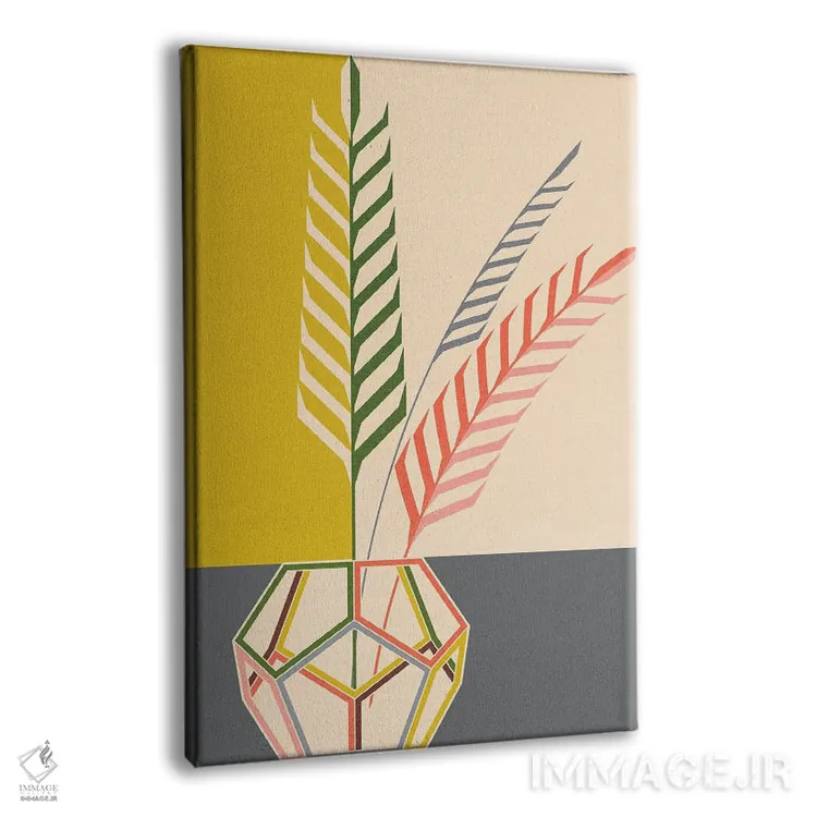 تابلو مینیمال نخل ها در دوازده وجهی اثر چایا شرادر - نمای پرسپکتیو محصول