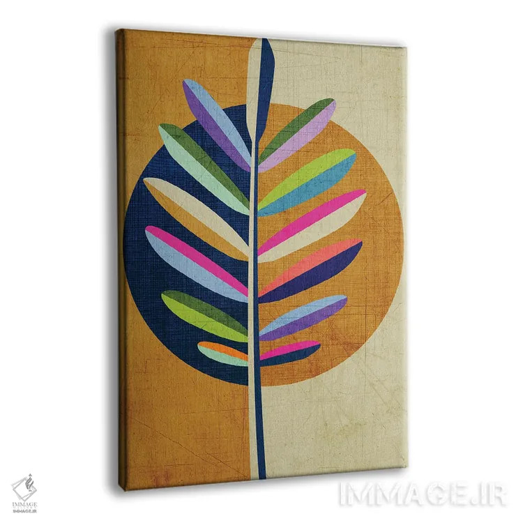 تابلو مینیمال برگ با همه رنگ ها اثر چایا شرادر - نمای پرسپکتیو محصول