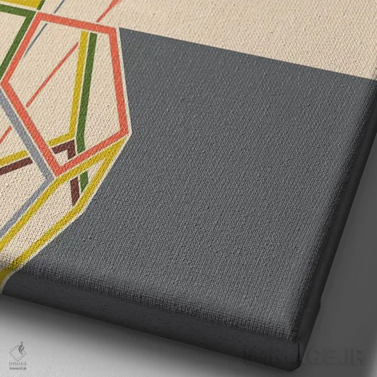 تابلو مینیمال نخل ها در دوازده وجهی اثر چایا شرادر - نمای نزدیک بافت بوم