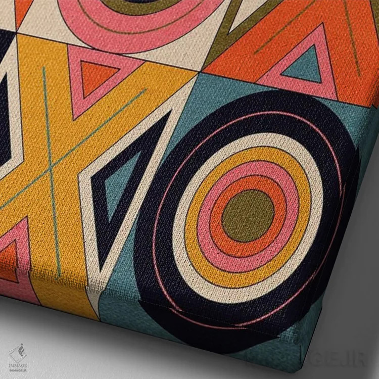 تابلو دکوراتیو بغل و بوسه اثر چایا شرادر - نمای نزدیک بافت بوم