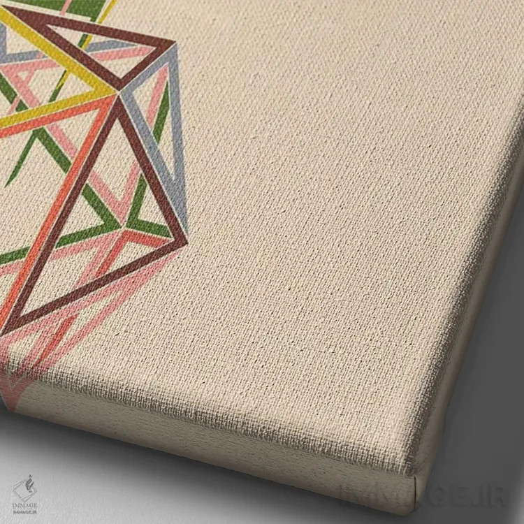 تابلو مینیمال برگ مانسترا در بیست وجهی اثر چایا شرادر - نمای نزدیک بافت بوم