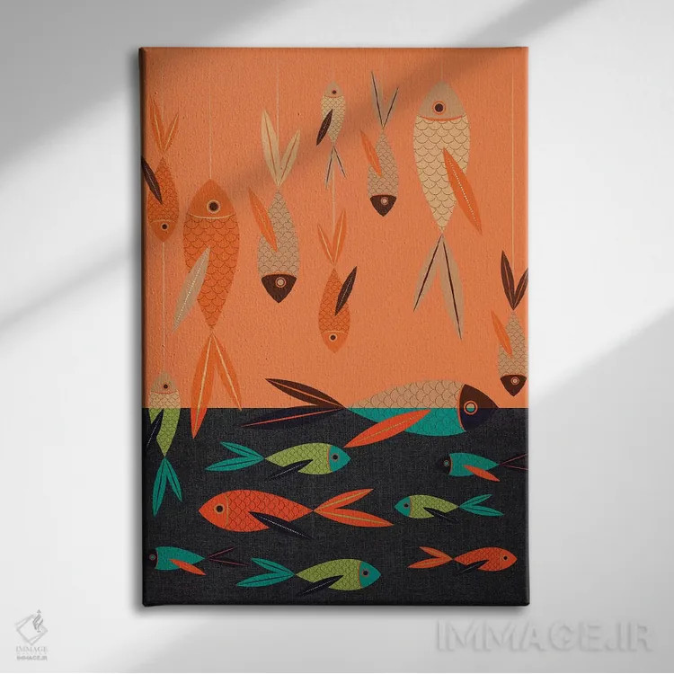تابلو دکوراتیو ماهی اثر چایا شرادر - نمای روبهرو روی دیوار