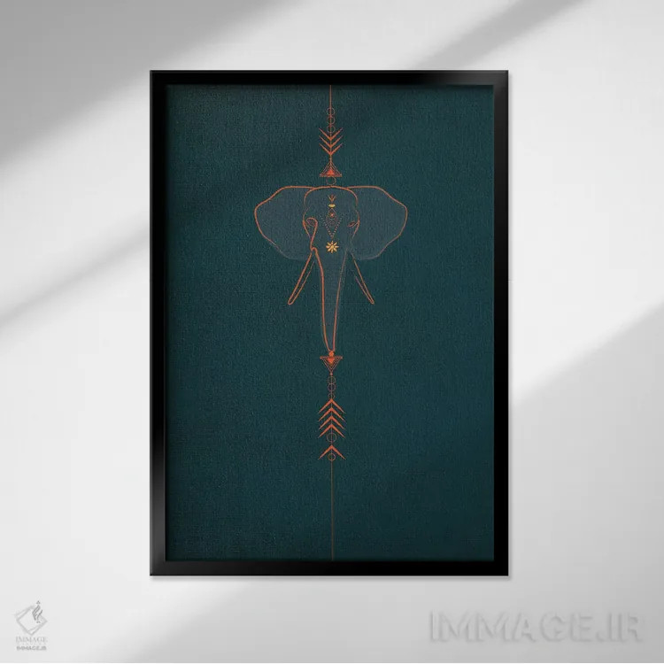 تابلو دکوراتیو فیل اثر چایا شرادر - نمای قابدار مشکی