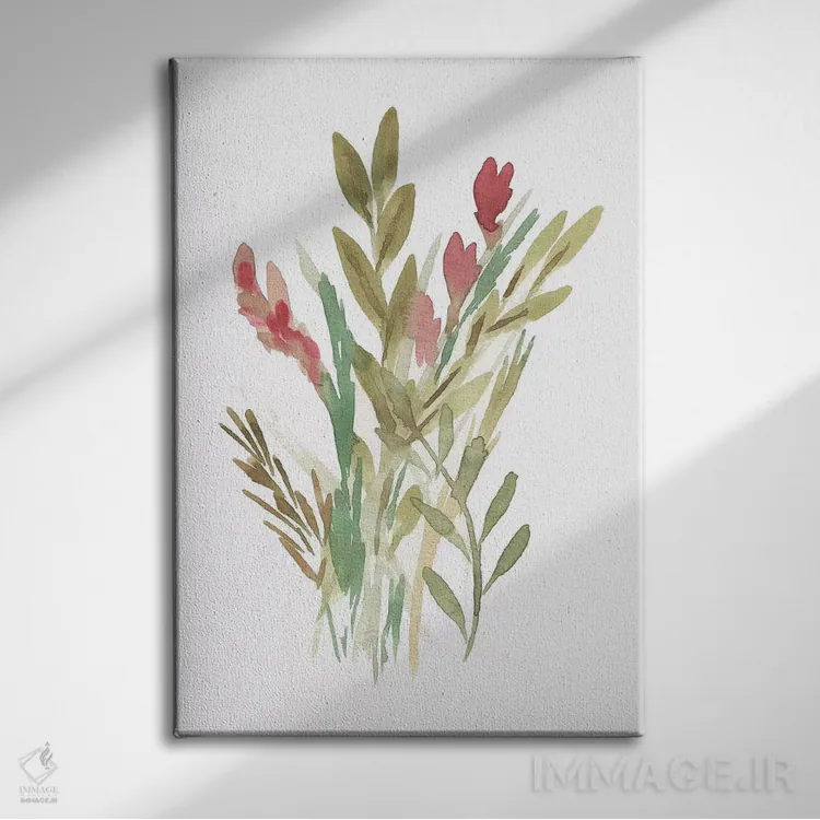 تابلو مینیمال گل های روستایی ۴ اثر مارسی چپمن - نمای روبهرو روی دیوار