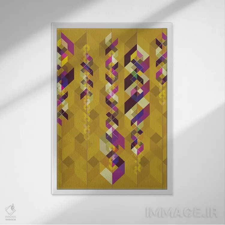 تابلو انتزاعی دی ان ای اثر چایا شرادر - نمای قابدار سفید