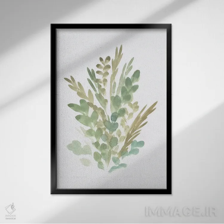 تابلو مینیمال گل های روستایی ۲ اثر مارسی چپمن - نمای قابدار مشکی