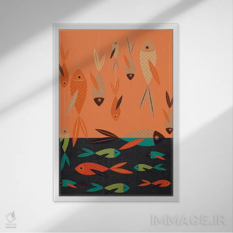 تابلو دکوراتیو ماهی اثر چایا شرادر - نمای قابدار سفید