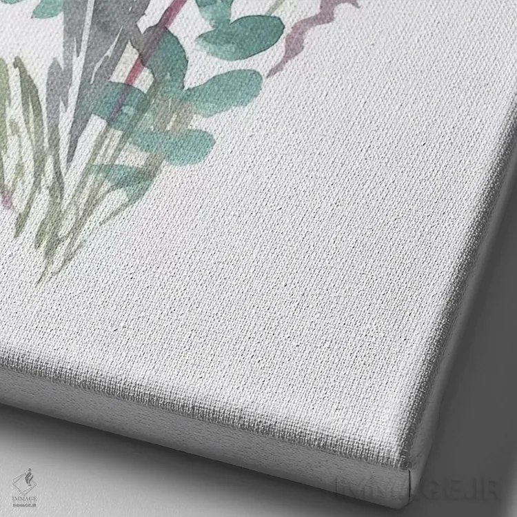 تابلو مینیمال گل های روستایی ۱ اثر مارسی چپمن - نمای نزدیک بافت بوم