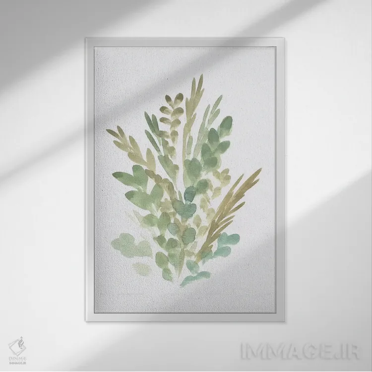 تابلو مینیمال گل های روستایی ۲ اثر مارسی چپمن - نمای قابدار سفید