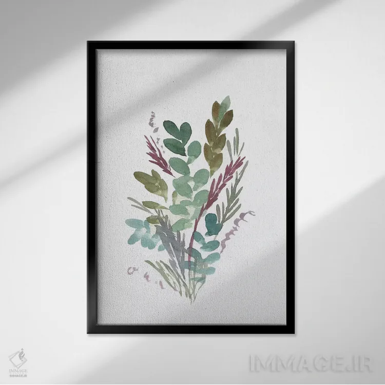 تابلو مینیمال گل های روستایی ۱ اثر مارسی چپمن - نمای قابدار مشکی