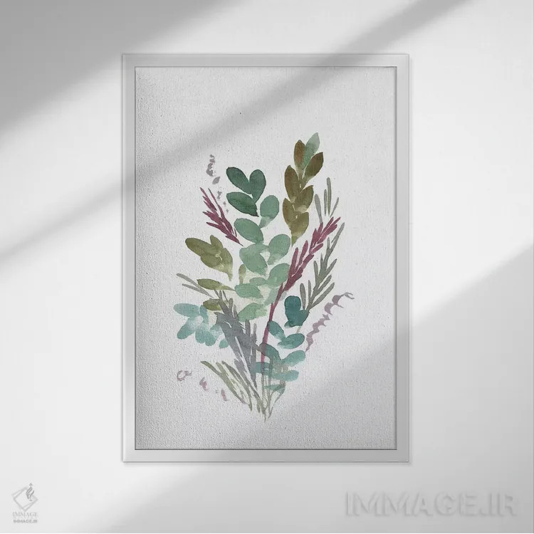 تابلو مینیمال گل های روستایی ۱ اثر مارسی چپمن - نمای قابدار سفید