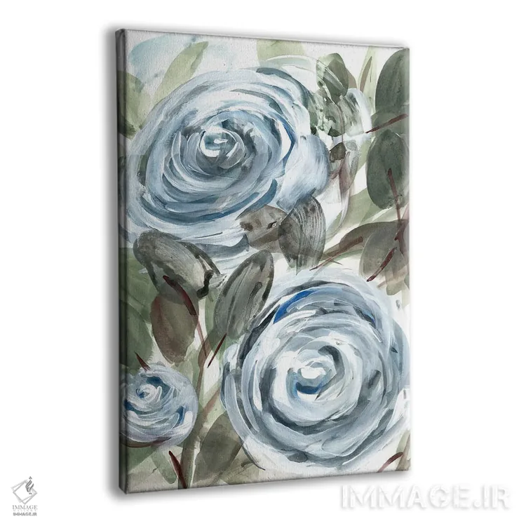 تابلو دکوراتیو گل رز روستایی آبی ۱ اثر مارسی چپمن - نمای پرسپکتیو محصول